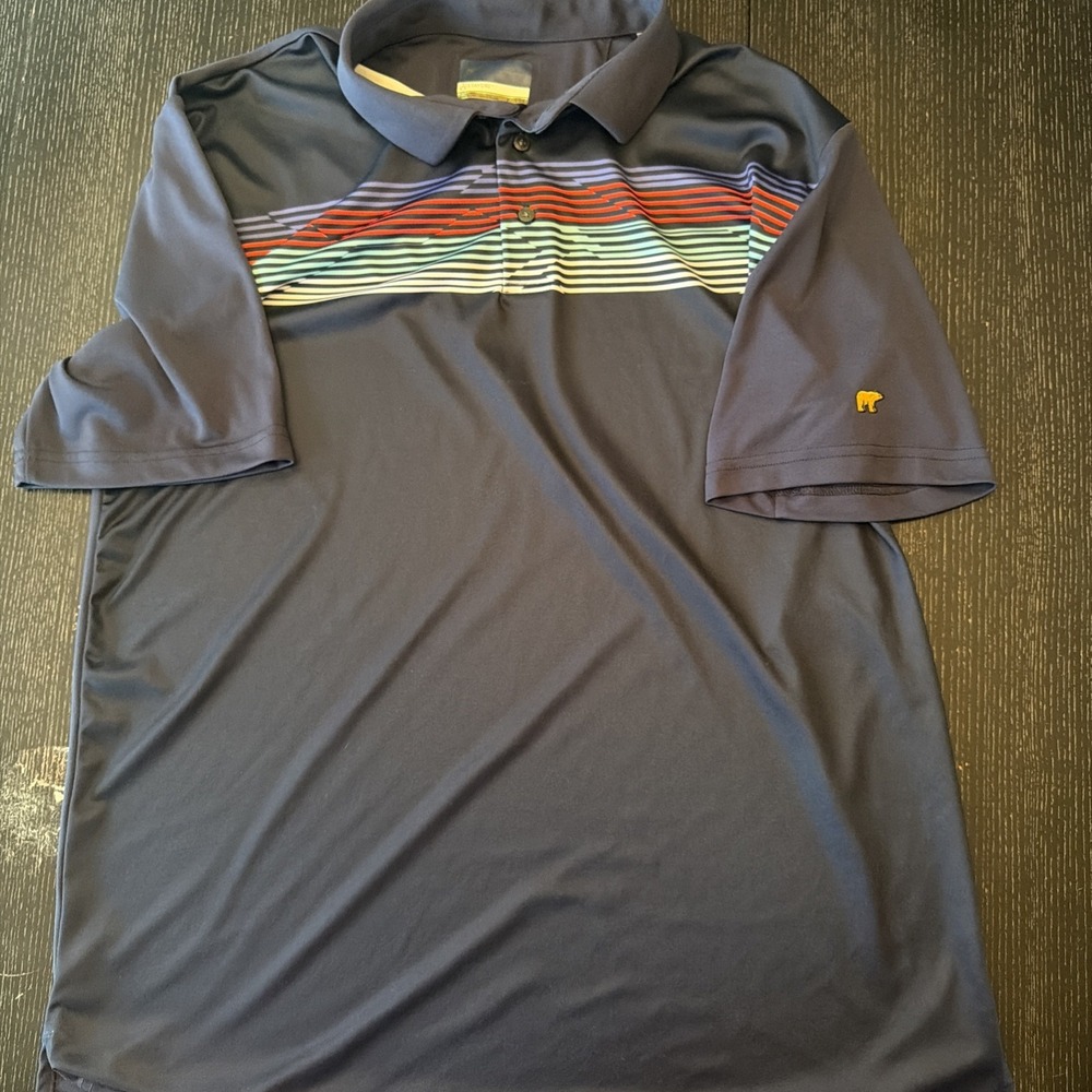 Jack Nicklaus Dry Fit  Polo Golf shirt Mens size L  Striped (C)
